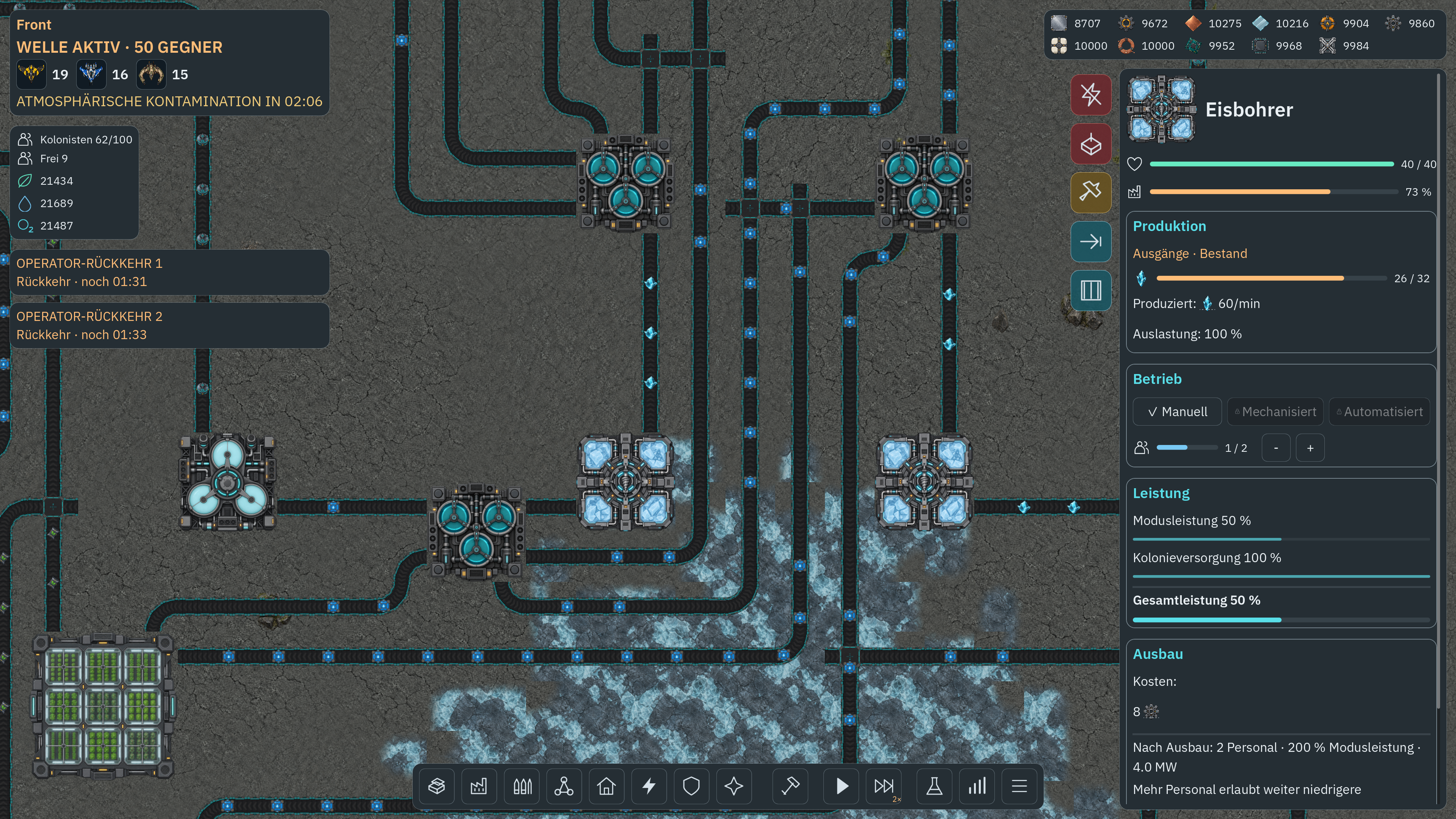 SYSTEMRISE gameplay — Connected production buildings